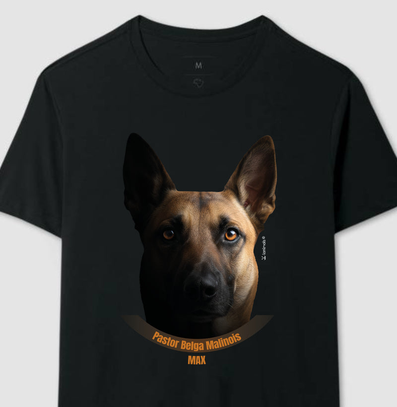 Camiseta Malinois Face - MAX - Personalizada