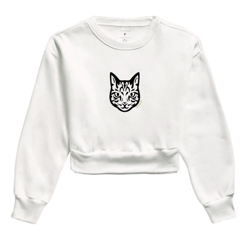 Moletom Cropped Gato Tigrado - Tribal