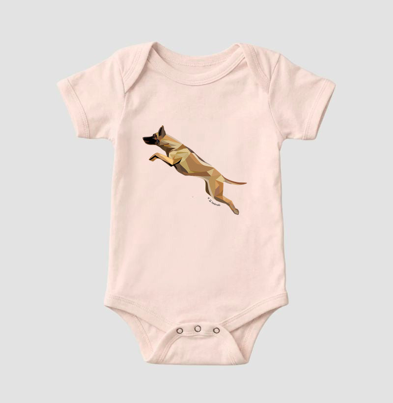 Body Infantil Malinois Saltando - Perfil / Geoma