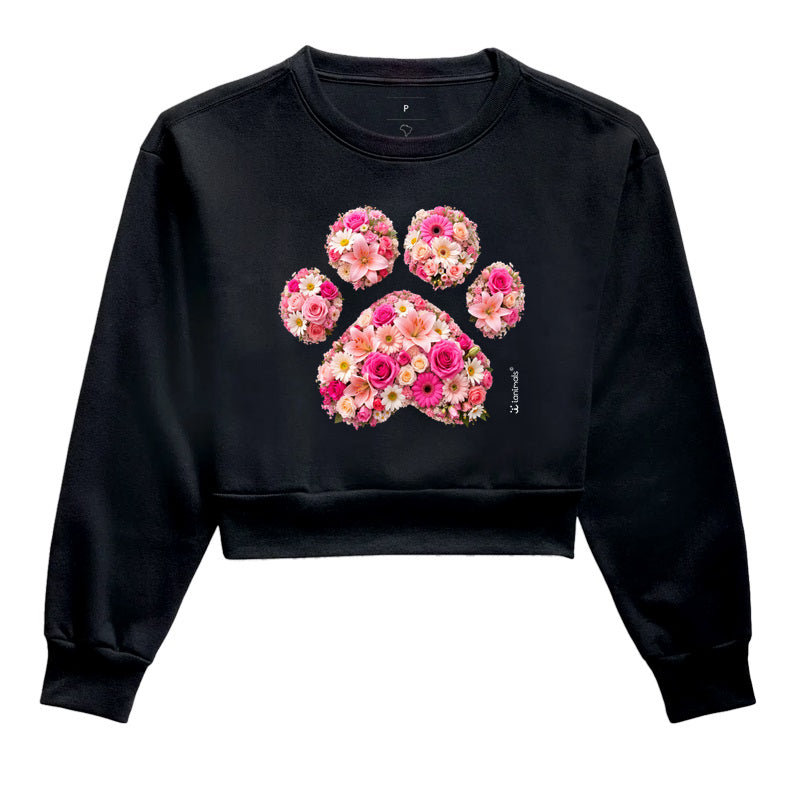 Moletom Cropped Pata em Flor - Pets - Afeto