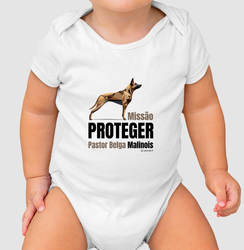 Body Infantil Malinois Missão  Proteger - Essência
