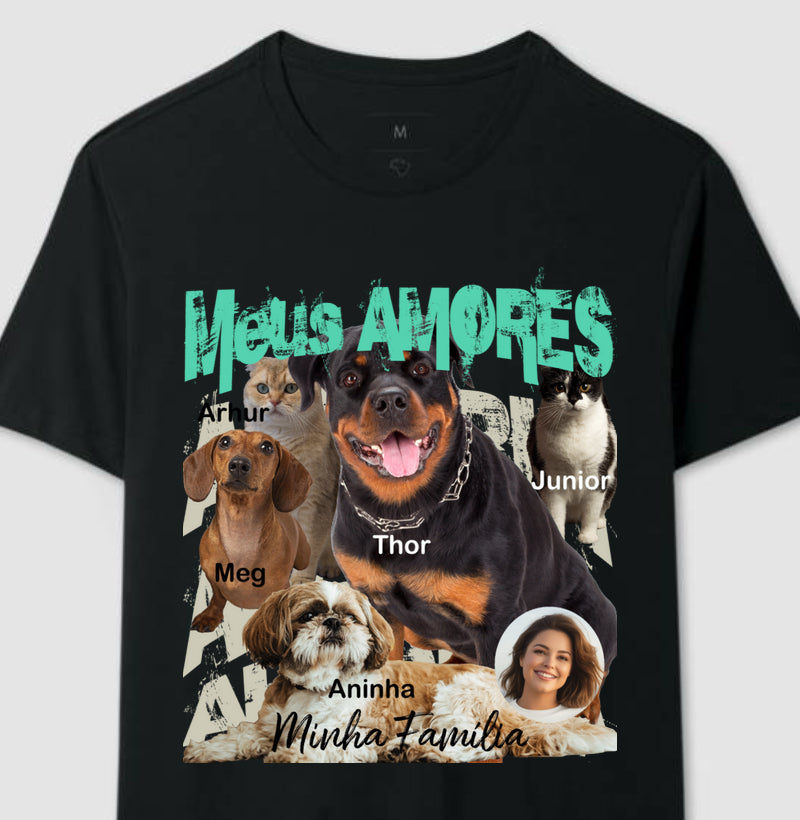 Camiseta Personalizada Bootleg Pets - até 6 fotos