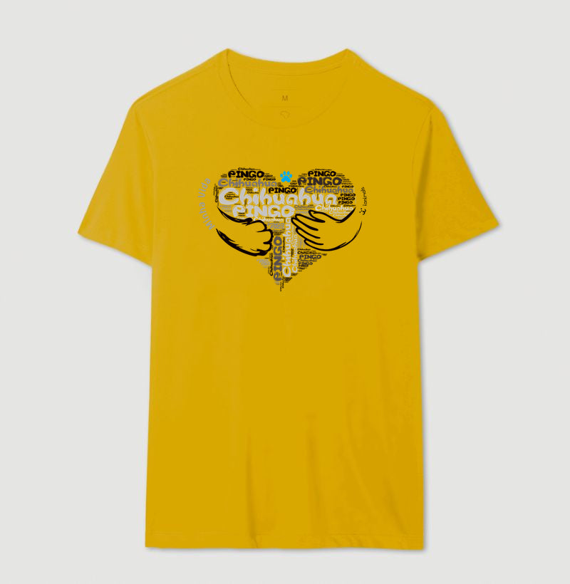 Camiseta Coração Abraço Pet - Nuvem de Palavras - Personalizada | iAnimals