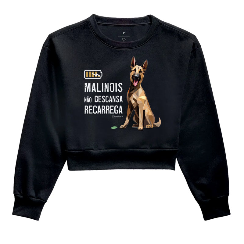 Moletom Cropped Malinois Não Descansa - Essência
