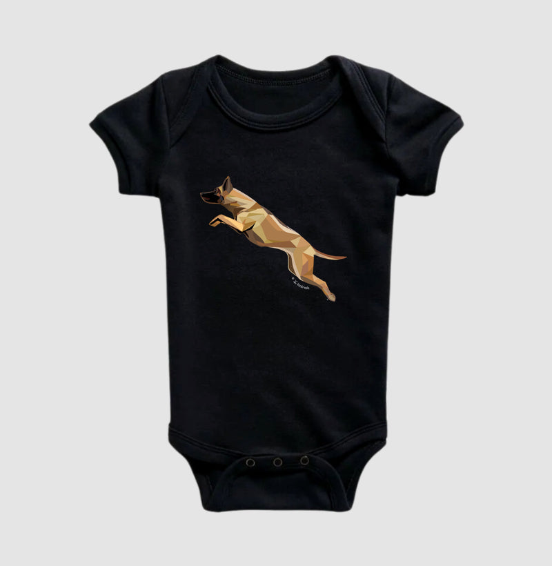Body Infantil Malinois Saltando - Perfil / Geoma