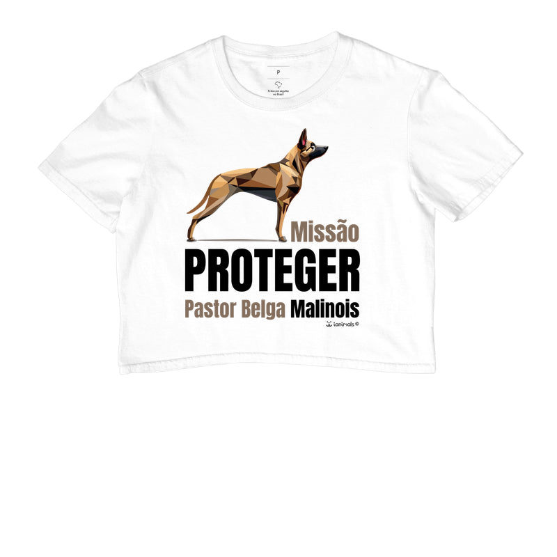 Camiseta Cropped Malinois Missão  Proteger - Essência