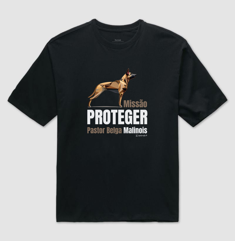 Camiseta Oversized Malinois Missão  Proteger - Essência