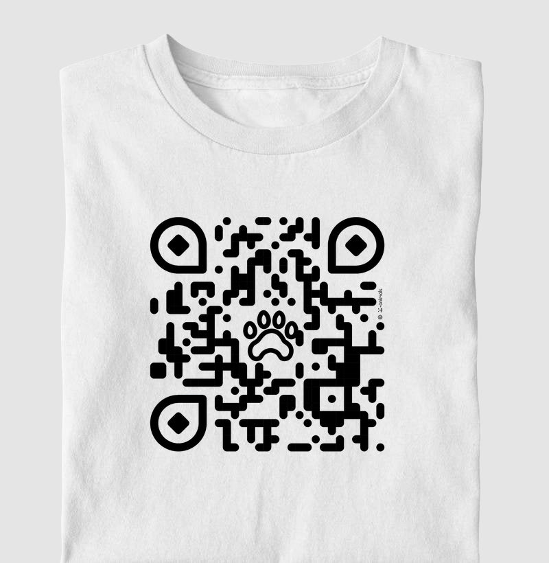 Camiseta Pets, QR Code Declaração de Amor - Coleção AFETO