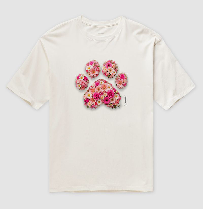 Camiseta Oversized Pata em Flor - Pets - Afeto | iAnimals