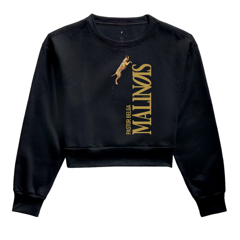 Moletom Cropped Pastor Belga Malinois O Salto - Geoma