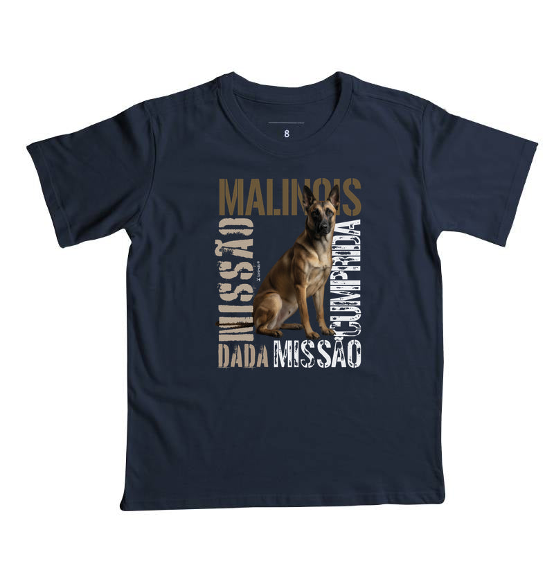 Camiseta Infantil Malinois Missão Cumprida - Essência