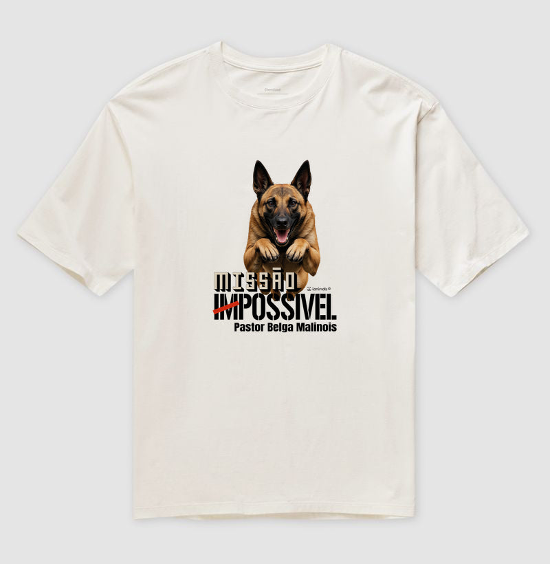 Camiseta Oversized Malinois Missão Impossível - Essência