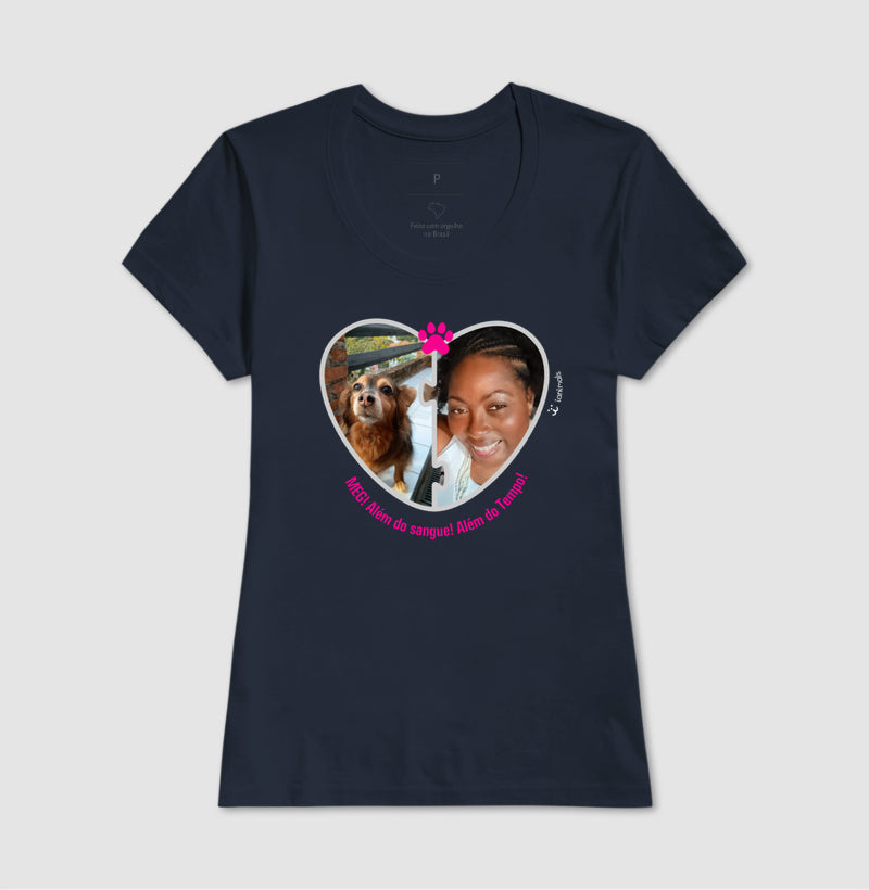 Camiseta Coração Puzzle Foto Pet - Personalizada