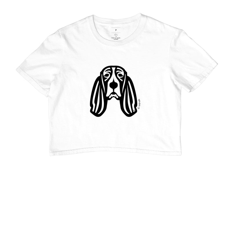 Camiseta Cropped Basset Hound - Tribal