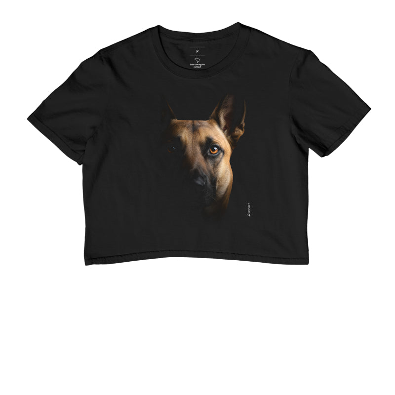 Camiseta Cropped Malinois - Retrato