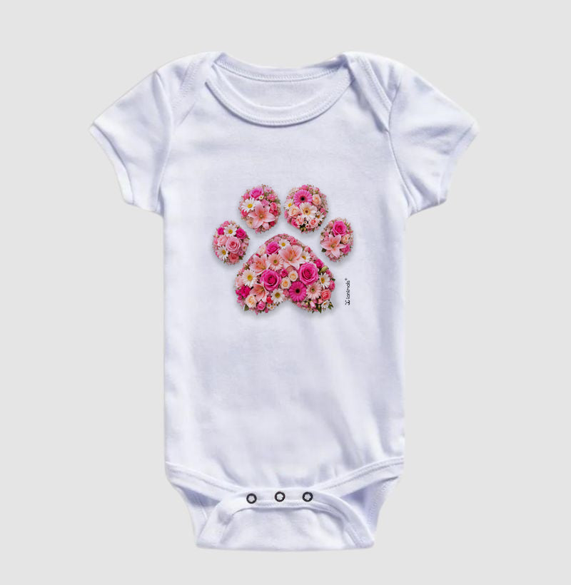 Body Infantil Pata em Flor - Pets - Afeto | iAnimals