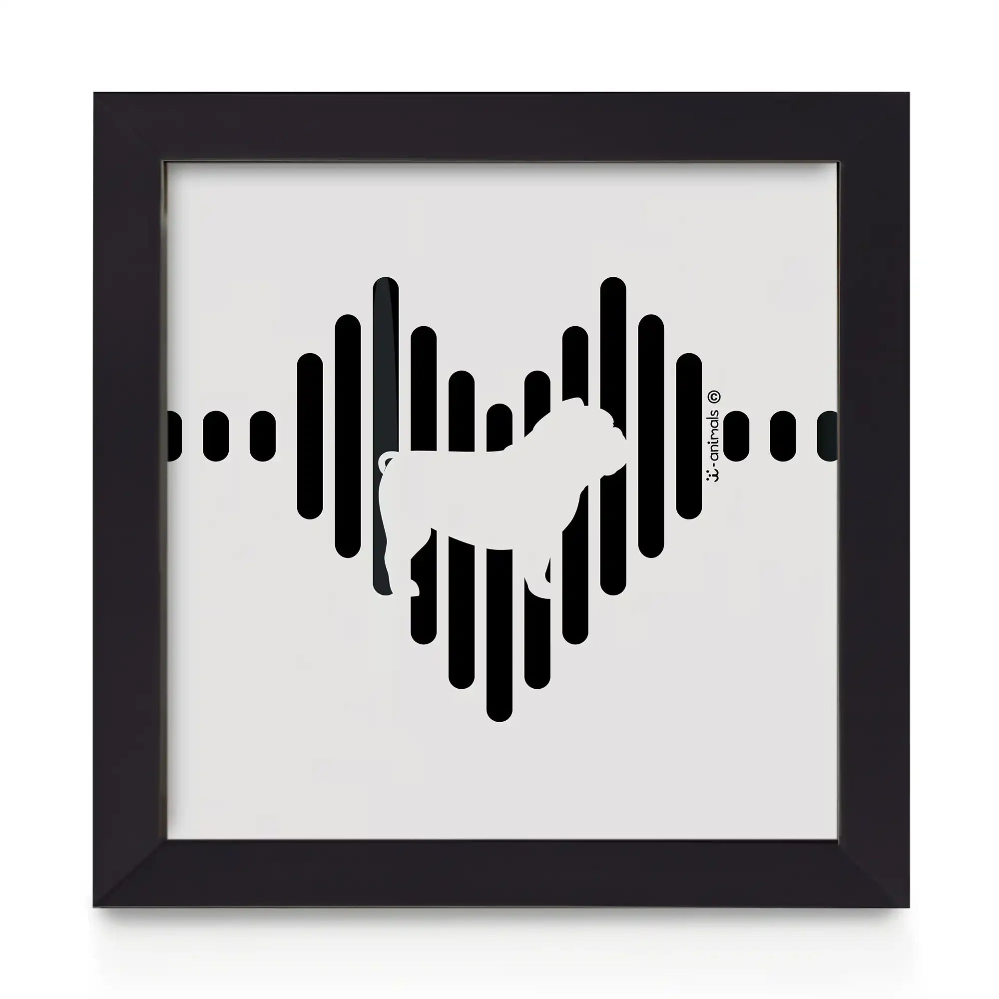 Quadro decorativo Buldogue Ingles - Coração