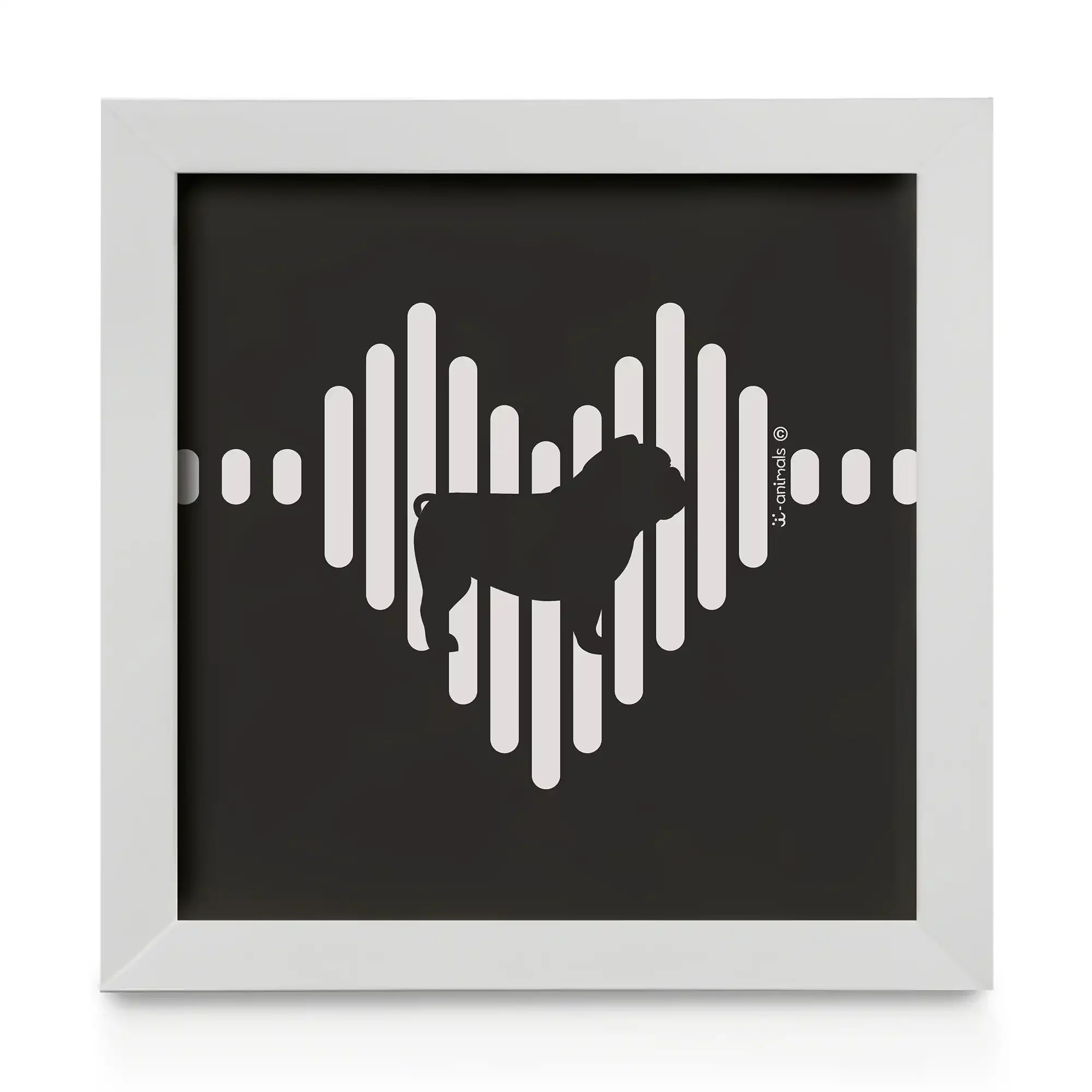 Quadro decorativo Buldogue Ingles - Coração