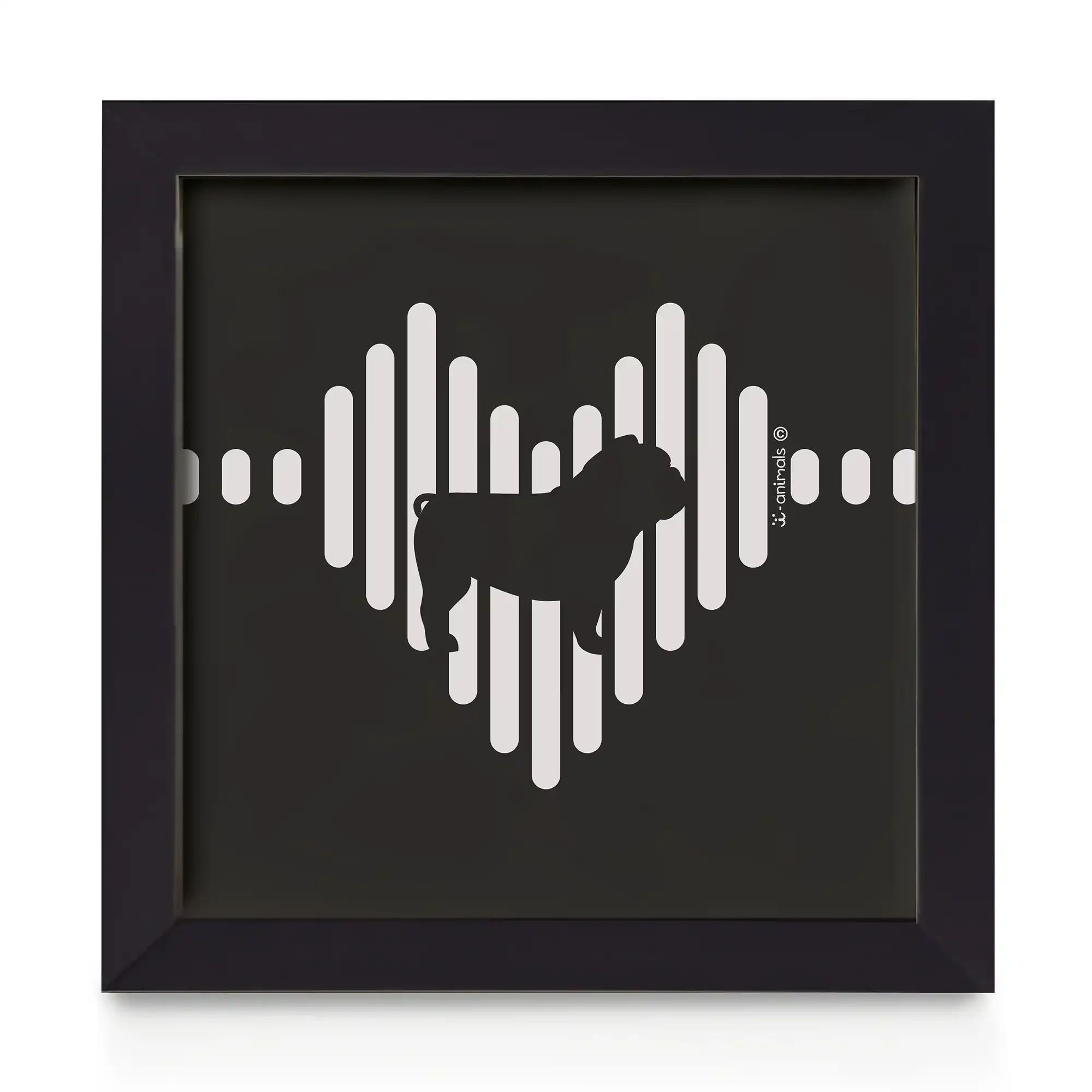 Quadro decorativo Buldogue Ingles - Coração