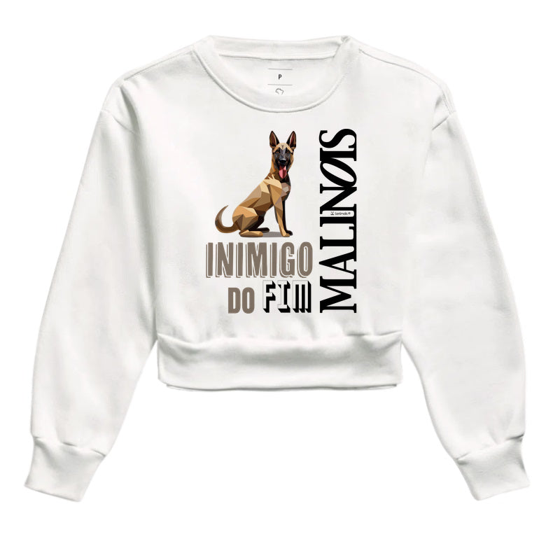 Moletom Cropped Malinois Inimigo do Fim - Essência