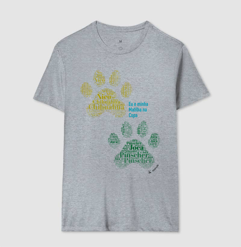 Camiseta Pata de Pet - Nuvem de Palavras - Personalizada | iAnimals