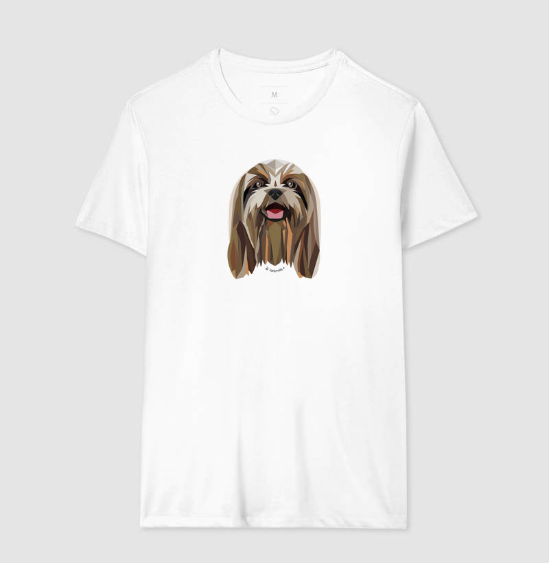 Camiseta Shih Tzu Pelo Longo Castanho - Geoma