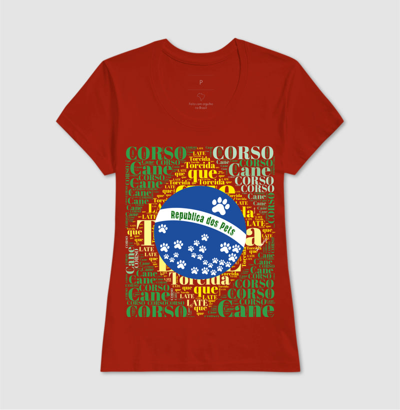 Camiseta Bandeira Brasil Pet - Nuvem de Palavras  - Personalizada