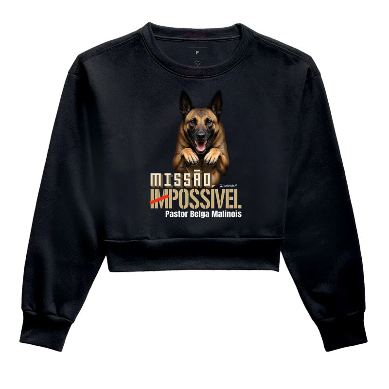 Moletom Cropped Malinois Missão Impossível - Essência
