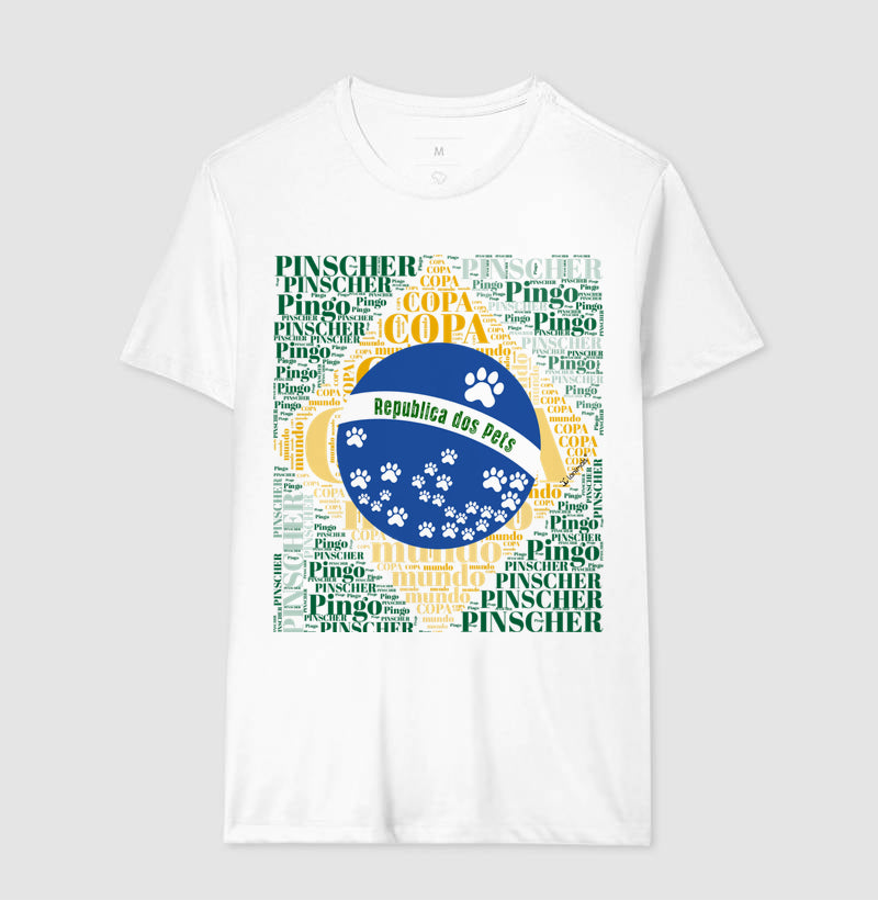 Camiseta Bandeira Brasil Pet - Nuvem de Palavras  - Personalizada