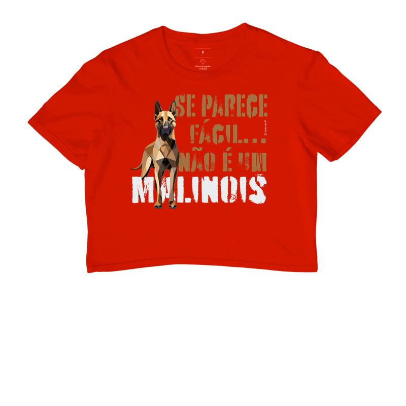 Camiseta Cropped Malinois Parece Fácil  - Essência