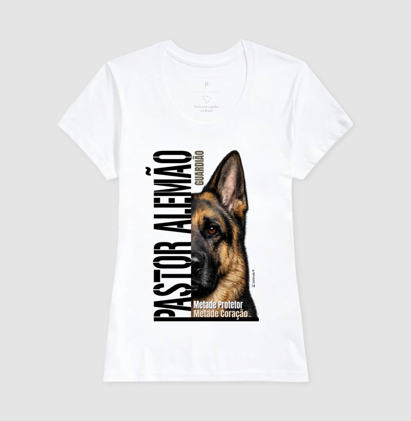 Camiseta Pastor Alemão Metade Protetor - Essência