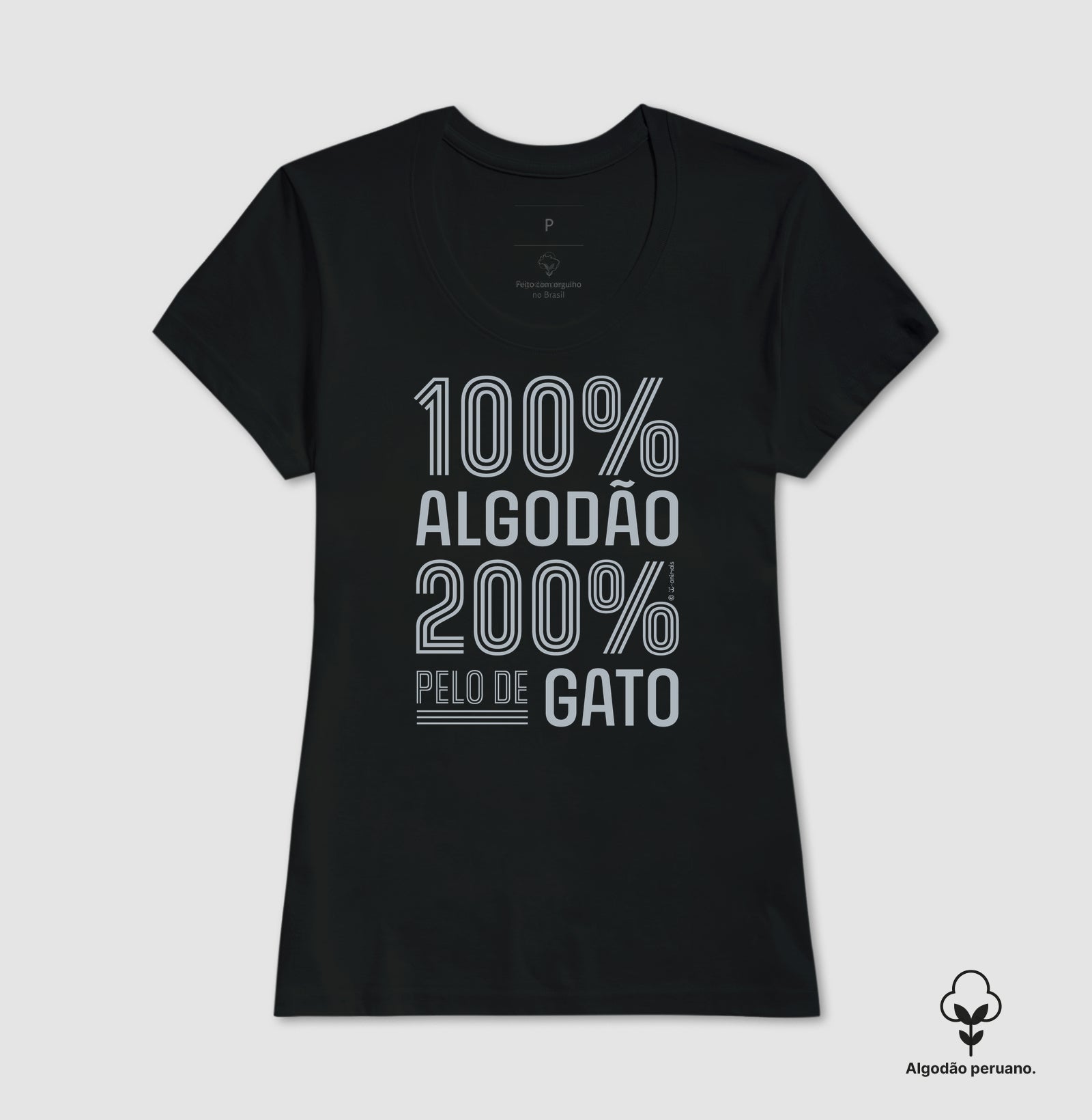 Camiseta “INCA SOFT” 200% pelo de Gato - Coleção AFETO