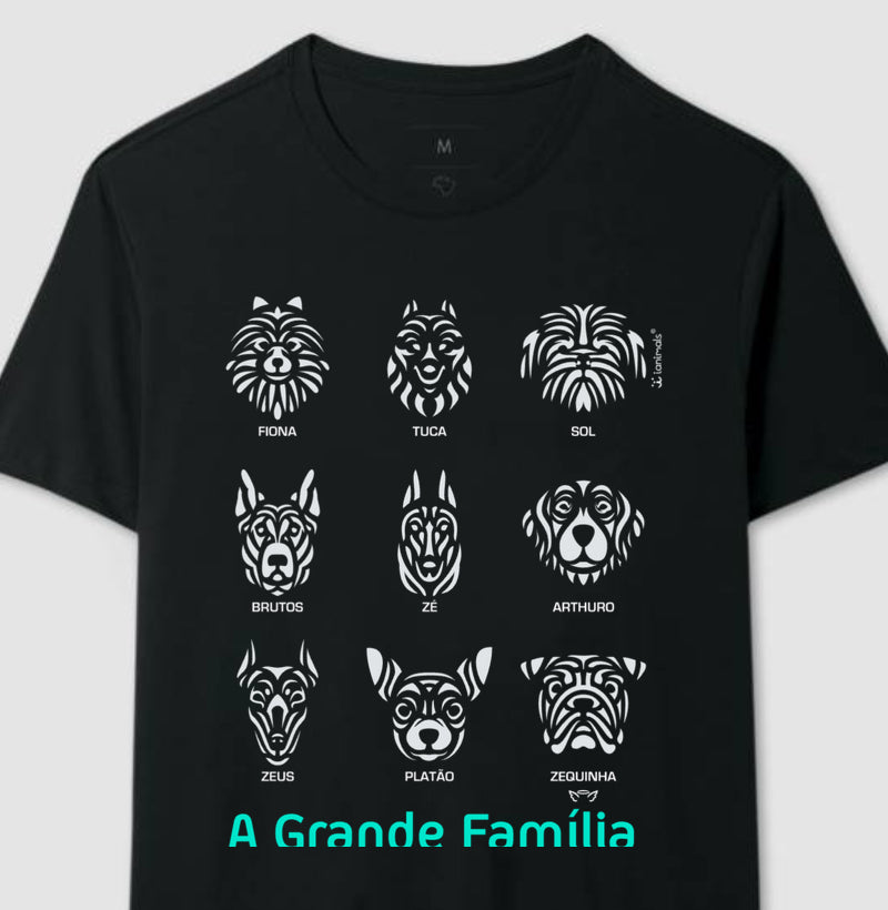 Camiseta Tribal de 1 a 9 Cães - PERSONALIZADA