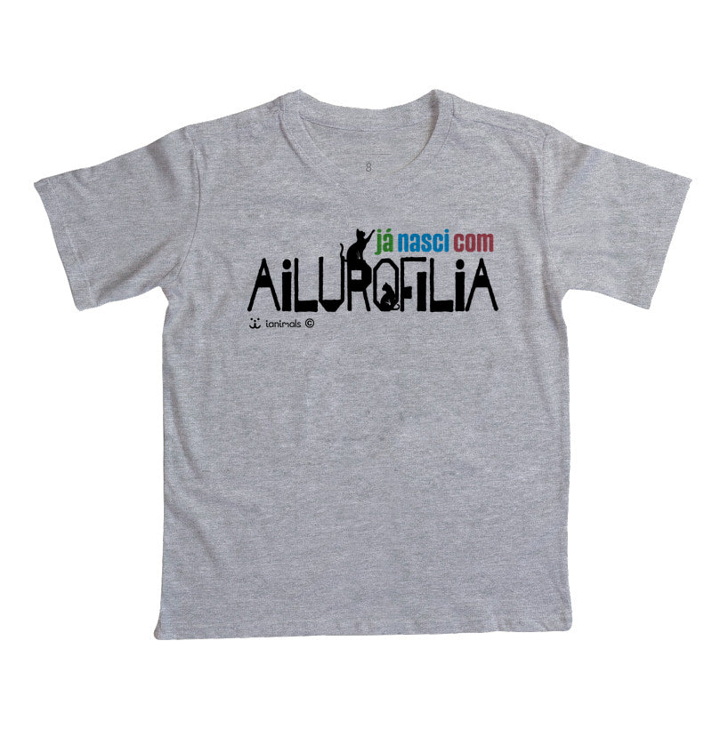 Camiseta Infatil Já nasci com Ailurofilia - Afeto