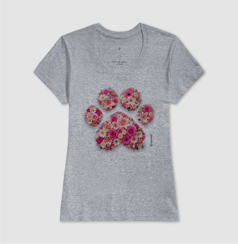 Camiseta Pata em Flor - Pets - Afeto