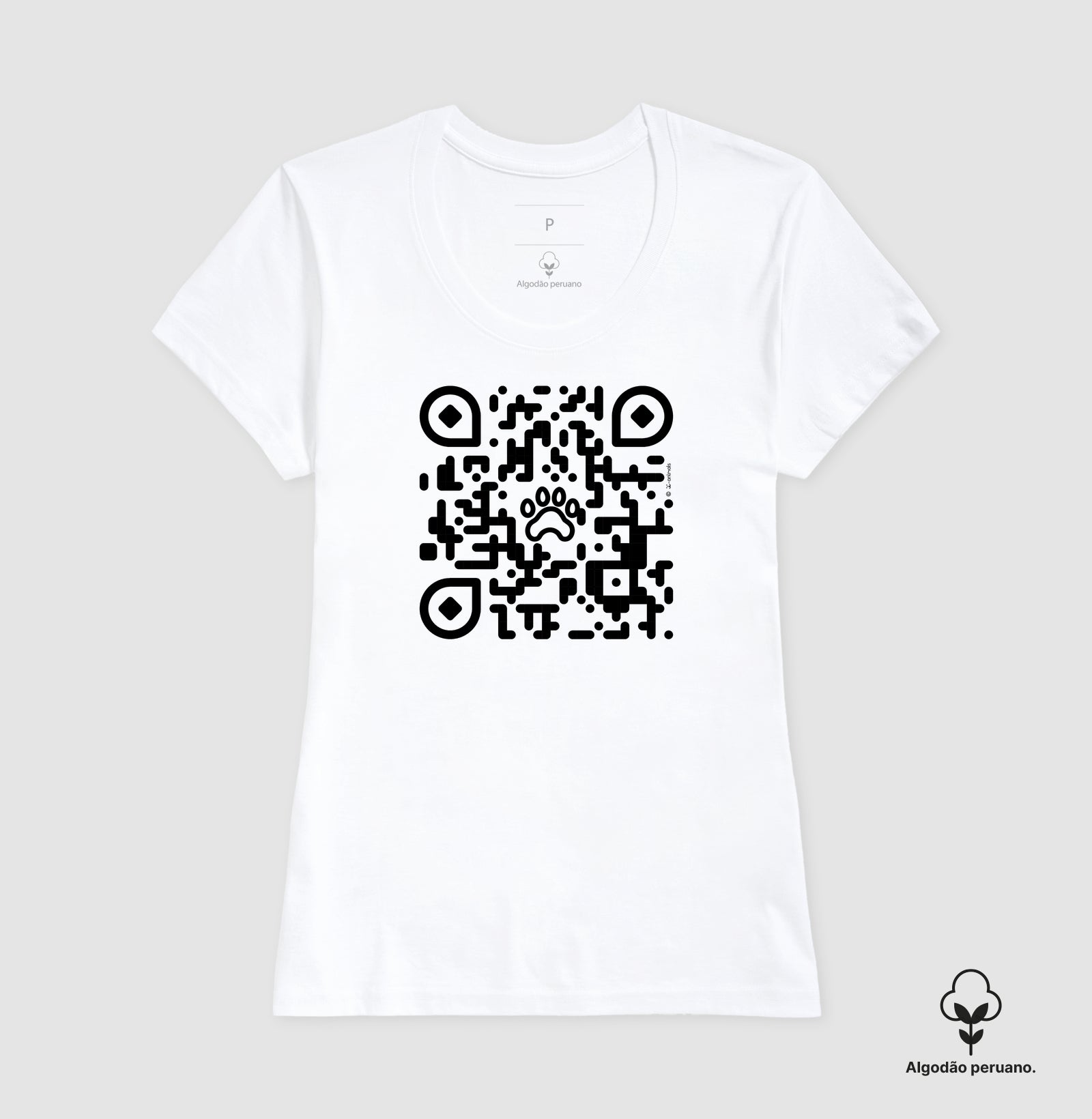 Camiseta “INCA SOFT” Pets, QR Code Declaração de Amor - Coleção AFETO