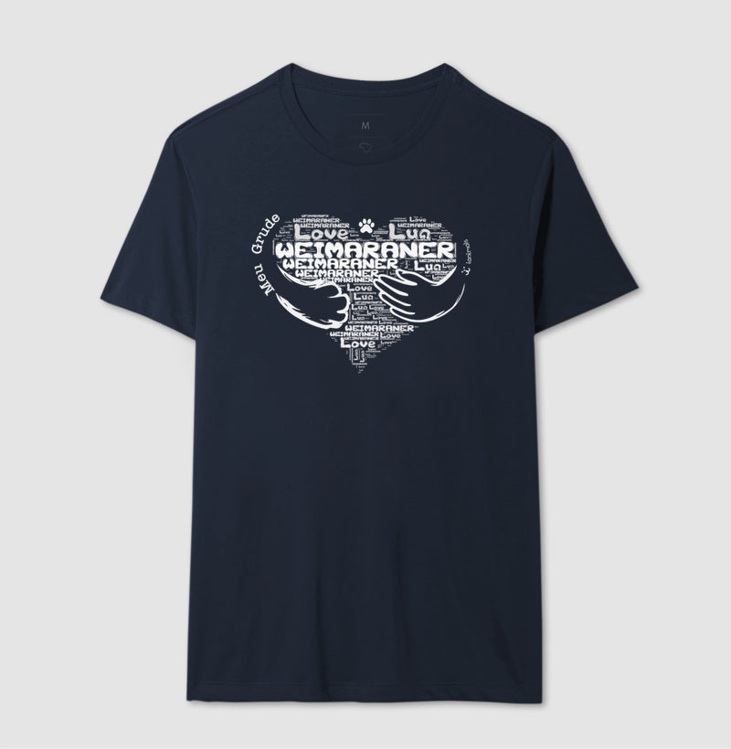Camiseta Coração Abraço Pet - Nuvem de Palavras - Personalizada | iAnimals