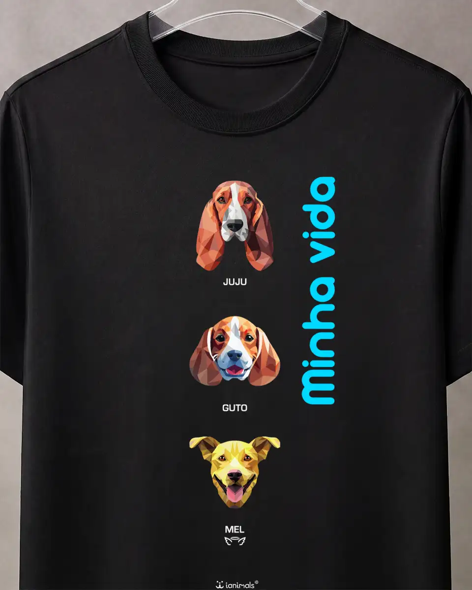 Camiseta Geoma de 1 a 9 Cães  - Personalizada