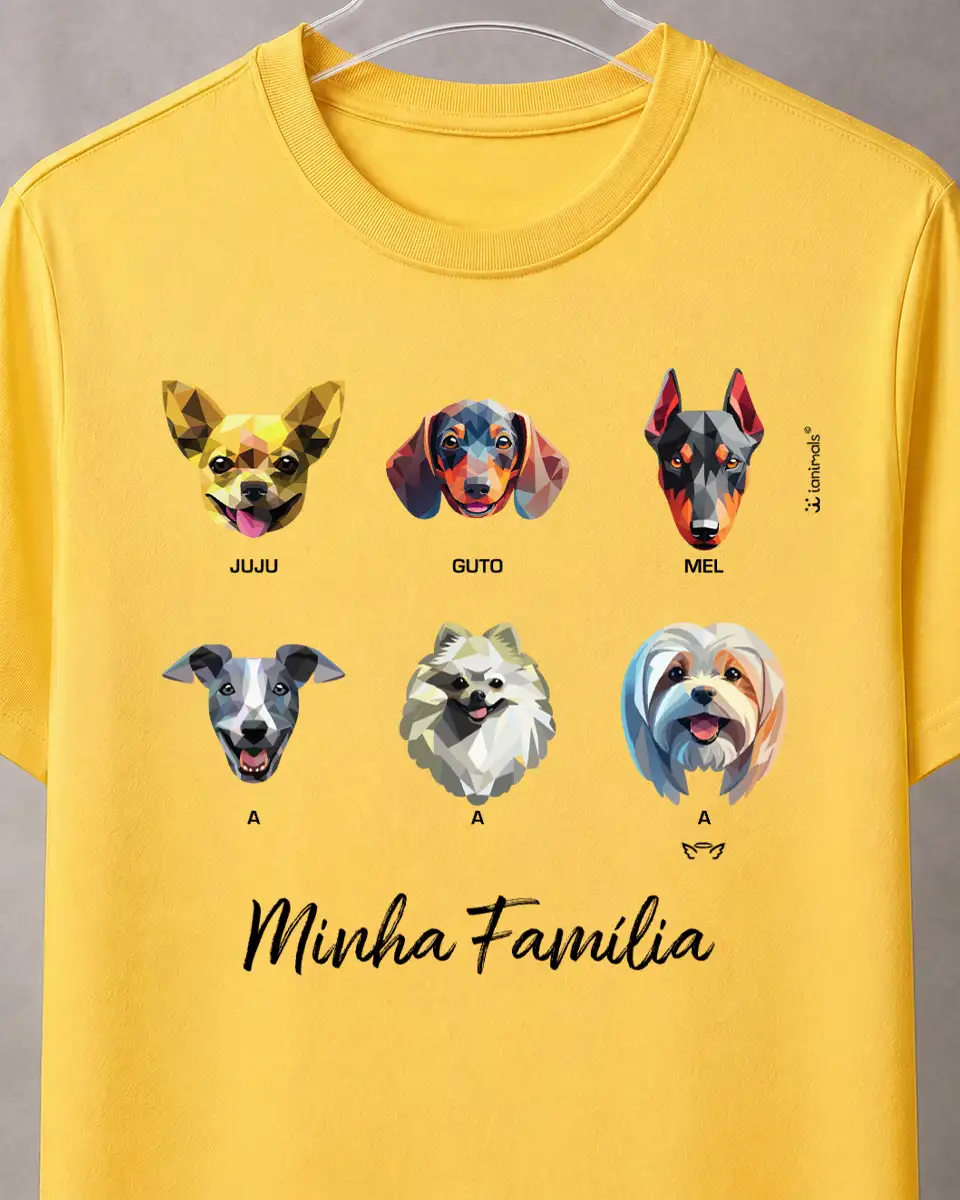 Camiseta Geoma de 1 a 9 Cães  - Personalizada