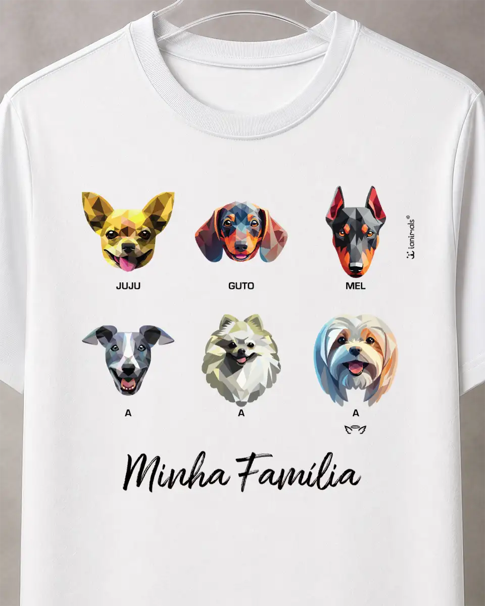 Camiseta Geoma de 1 a 9 Cães  - Personalizada