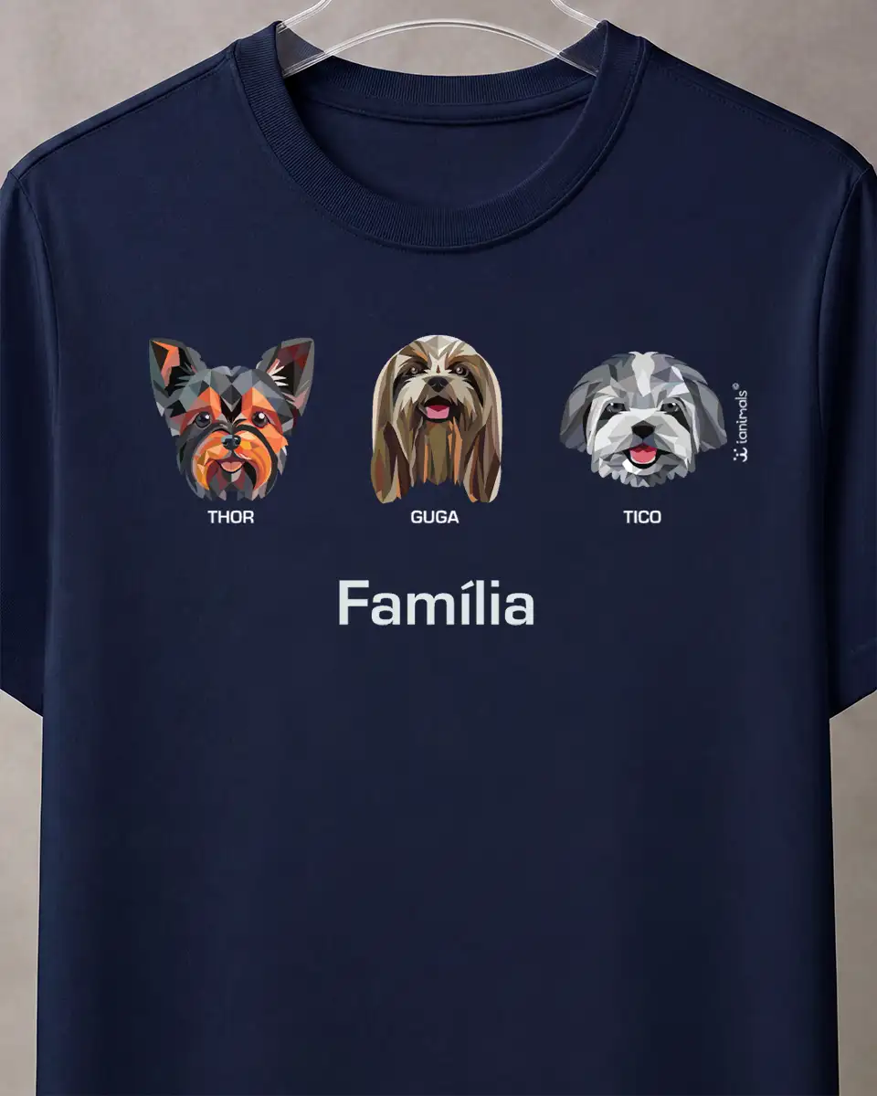 Camiseta Geoma de 1 a 9 Cães  - Personalizada
