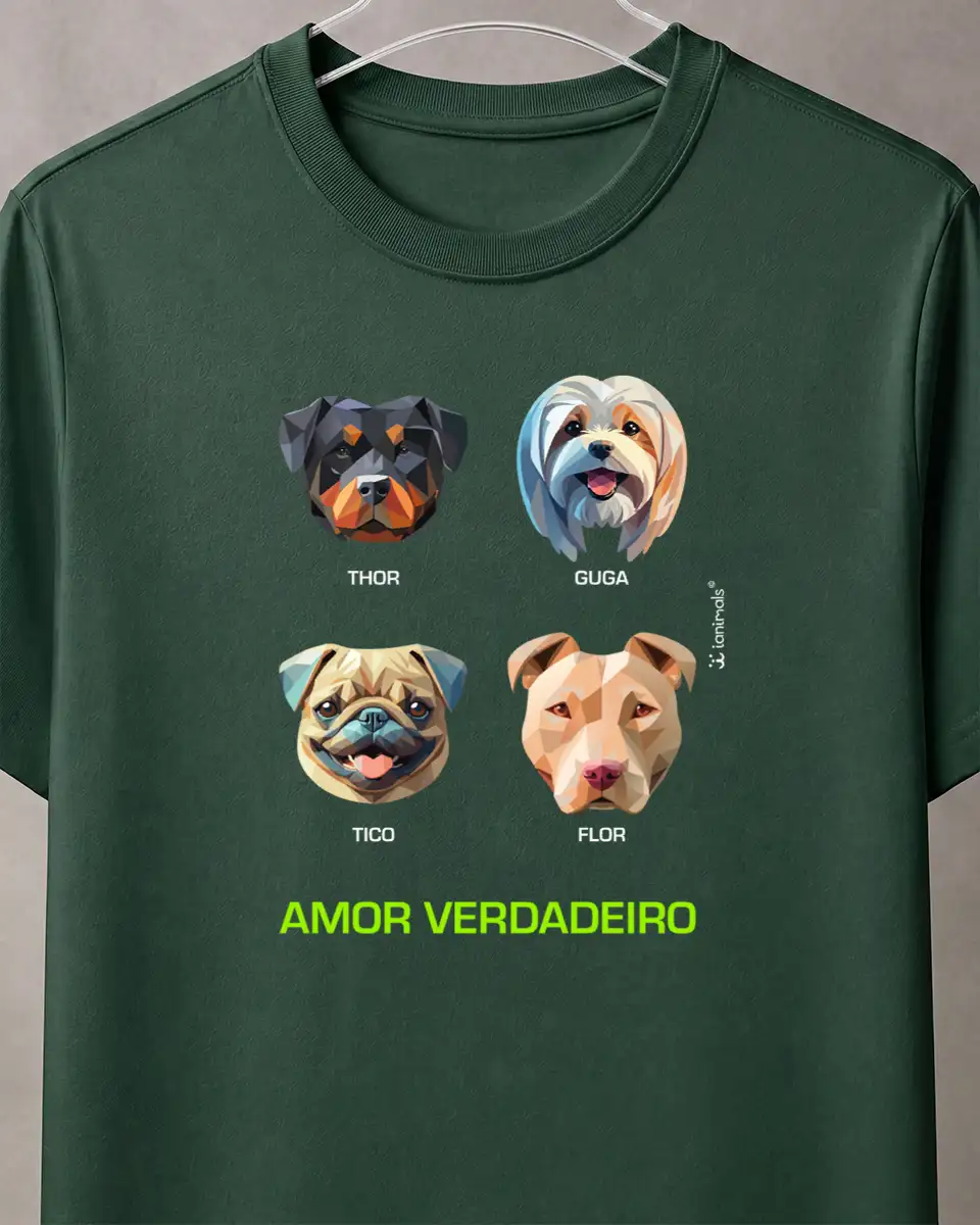 Camiseta Geoma de 1 a 9 Cães  - Personalizada