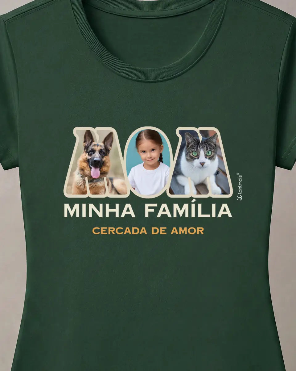 Camiseta MOM ou DAD Fotos - 1 ou 3 fotos - Personalizada | iAnimals