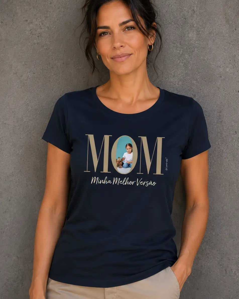 Camiseta MOM ou DAD Fotos - 1 ou 3 fotos - Personalizada | iAnimals