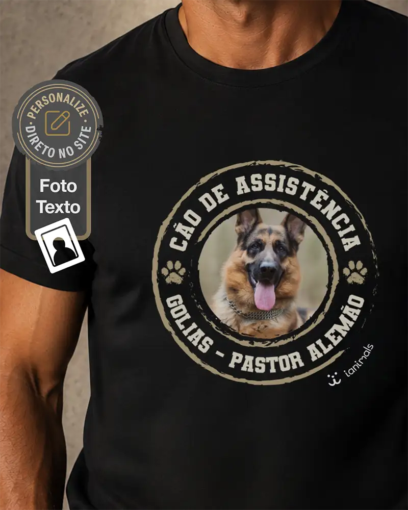 Camiseta Cão de Serviço - Personalizada