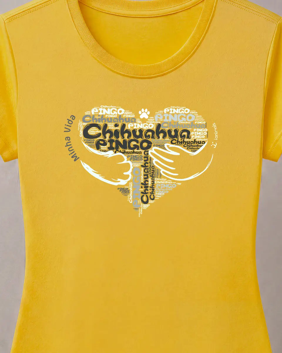 Camiseta Coração Abraço Pet - Nuvem de Palavras - Personalizada | iAnimals