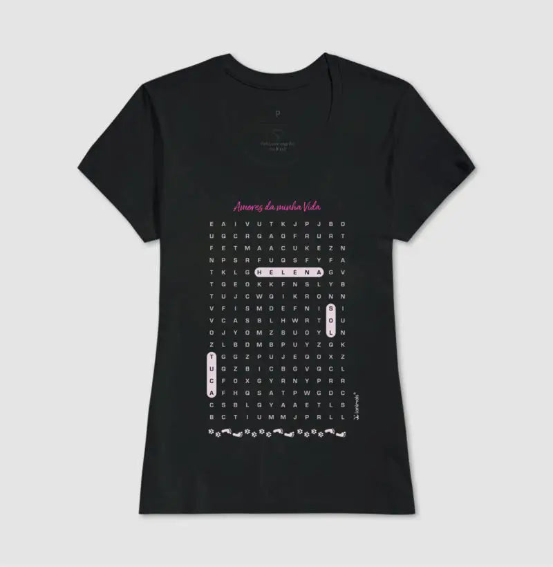 Camiseta Caça Palavras - Personalizada