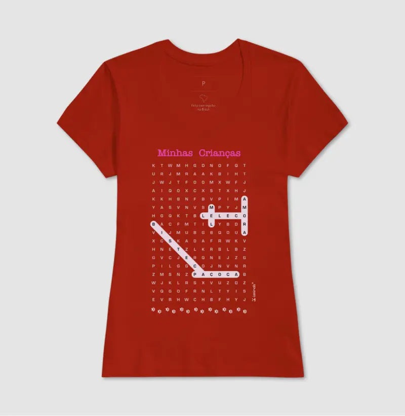 Camiseta Caça Palavras - Personalizada