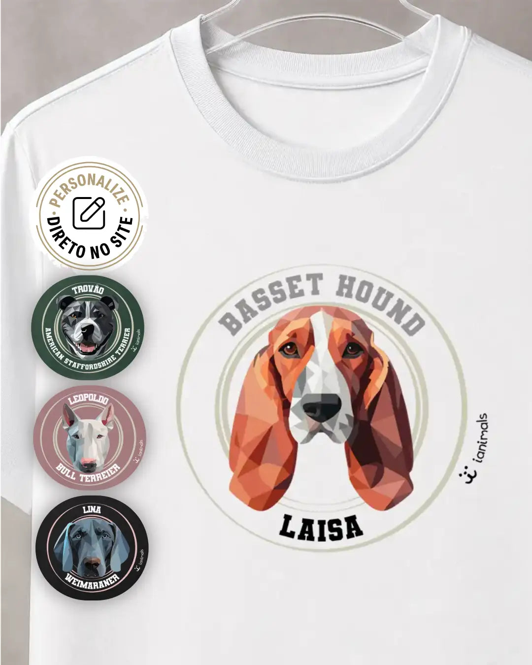 Camiseta Cachorro Raças PERSONALIZADA - Geoma