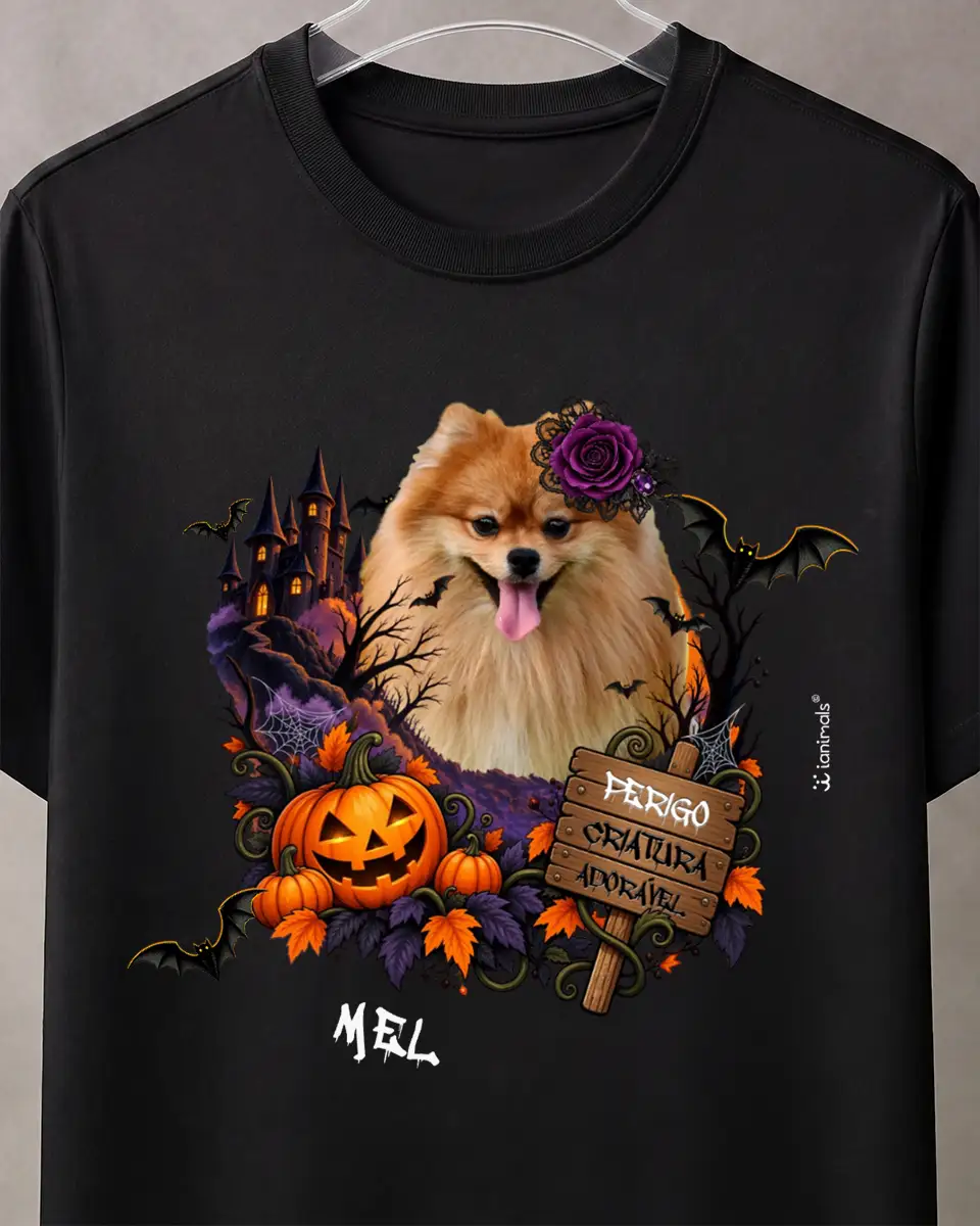 Camiseta Halloween Castelo com Foto - Personalizada
